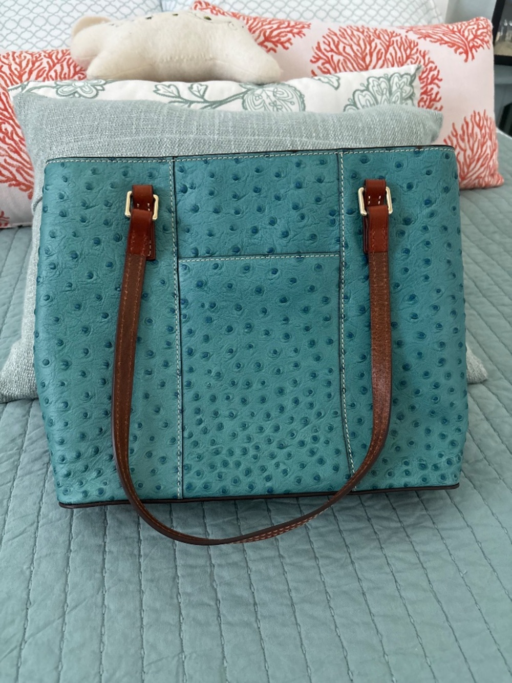 Dooney & Bourke Turquoise Small Lexington Bag - Picture 2 of 13